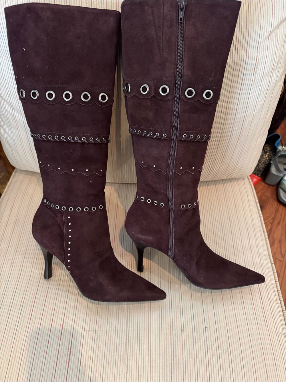 Antonio Melani Women's Tall Pointed-Toe Suede Boots in Deep Chocolate 8-1/2 NWOT